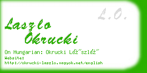 laszlo okrucki business card